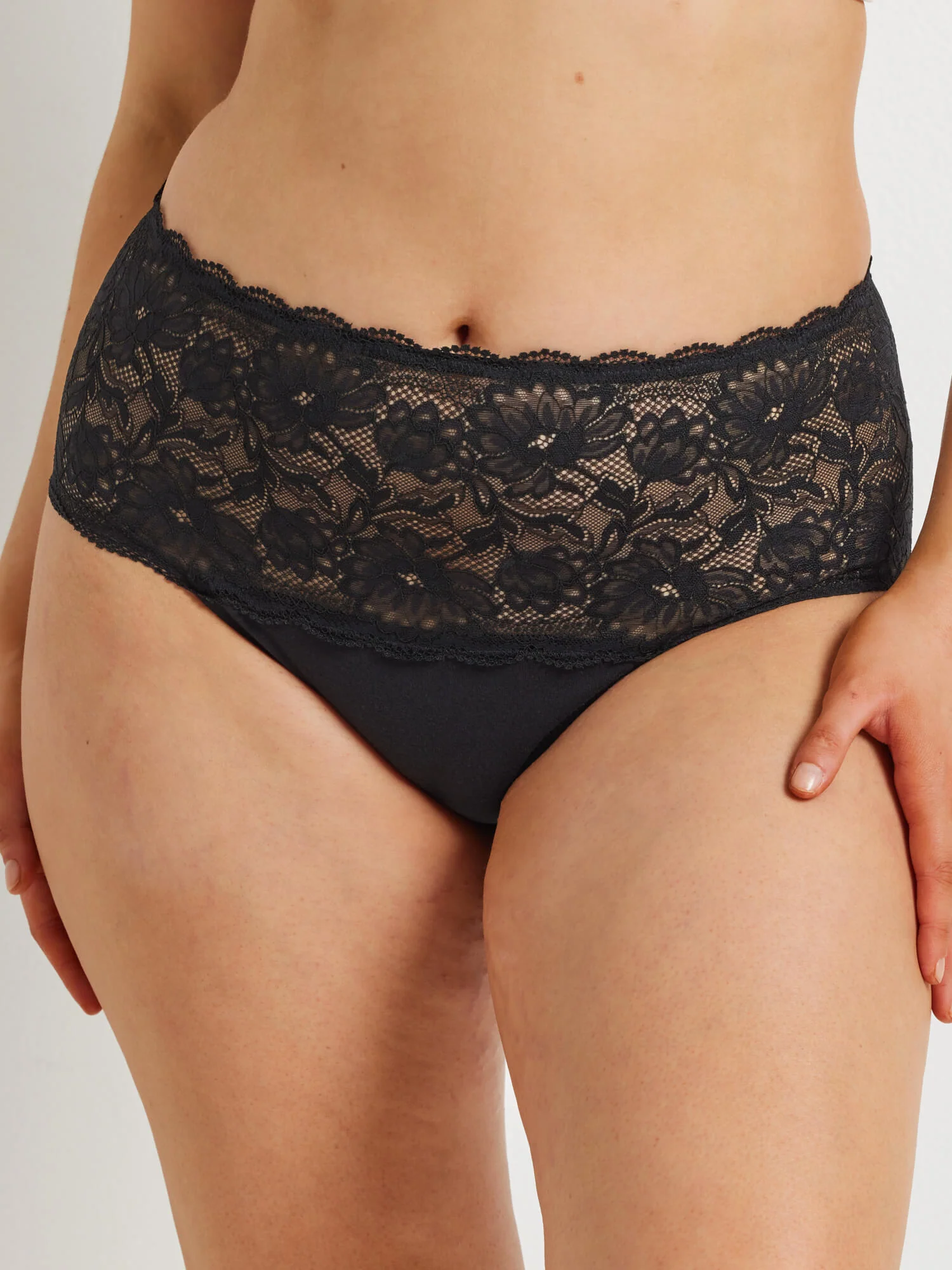 2 Pack Daily Essentials Cotton & Floral Lace Full Brief (465N) - Image 5