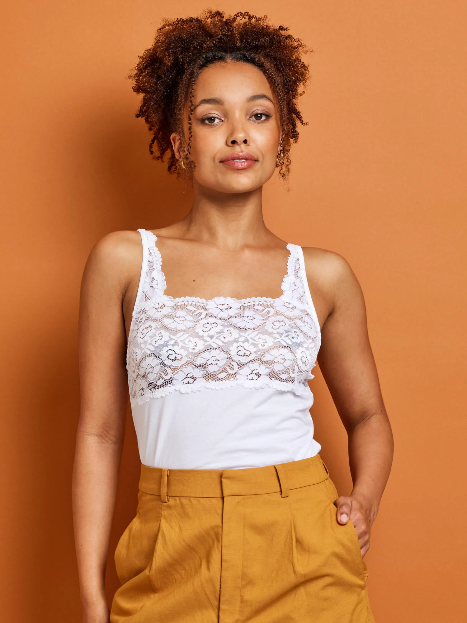 Daily Essentials Cotton & Heritage Lace Cami (465) - Image 7
