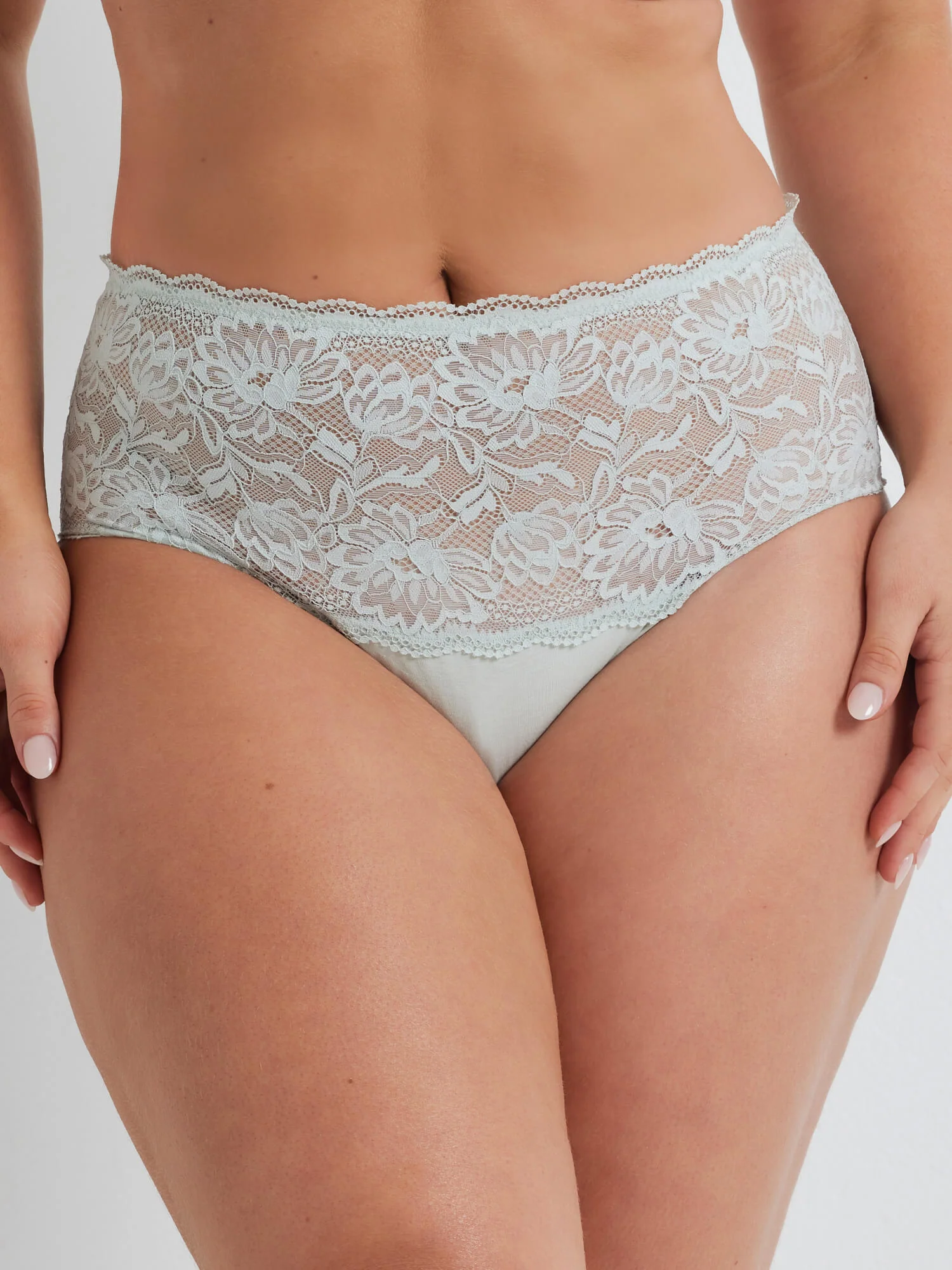 Daily Essentials Cotton & Floral Lace Full Brief (465N) - Image 6
