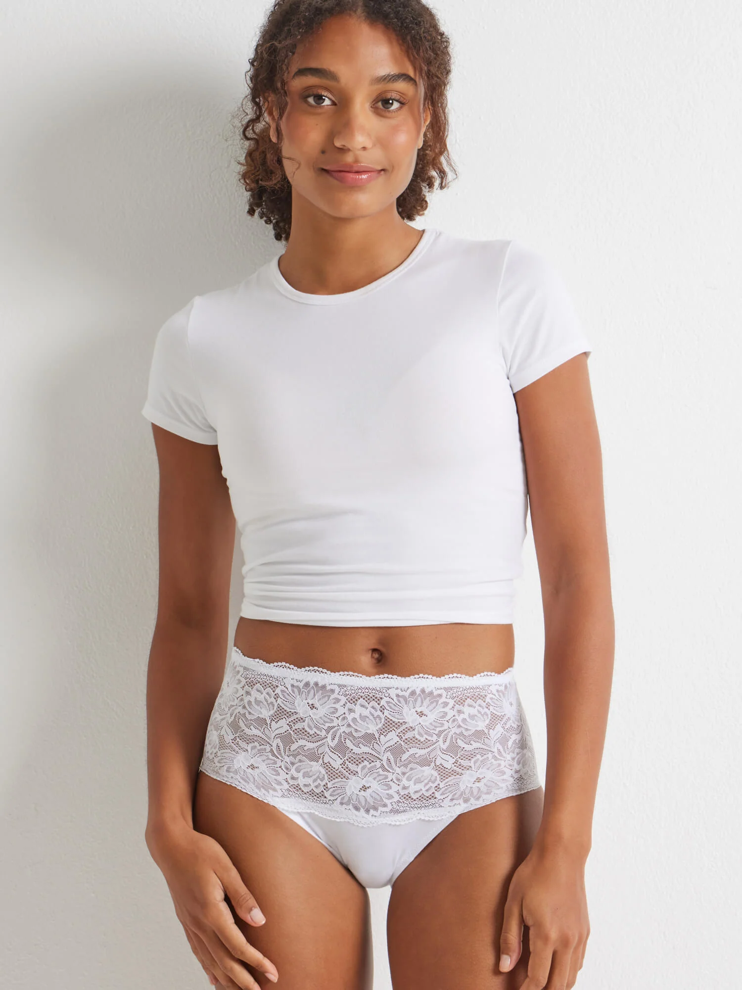 Daily Essentials Cotton & Floral Lace Full Brief (465N) - Image 5