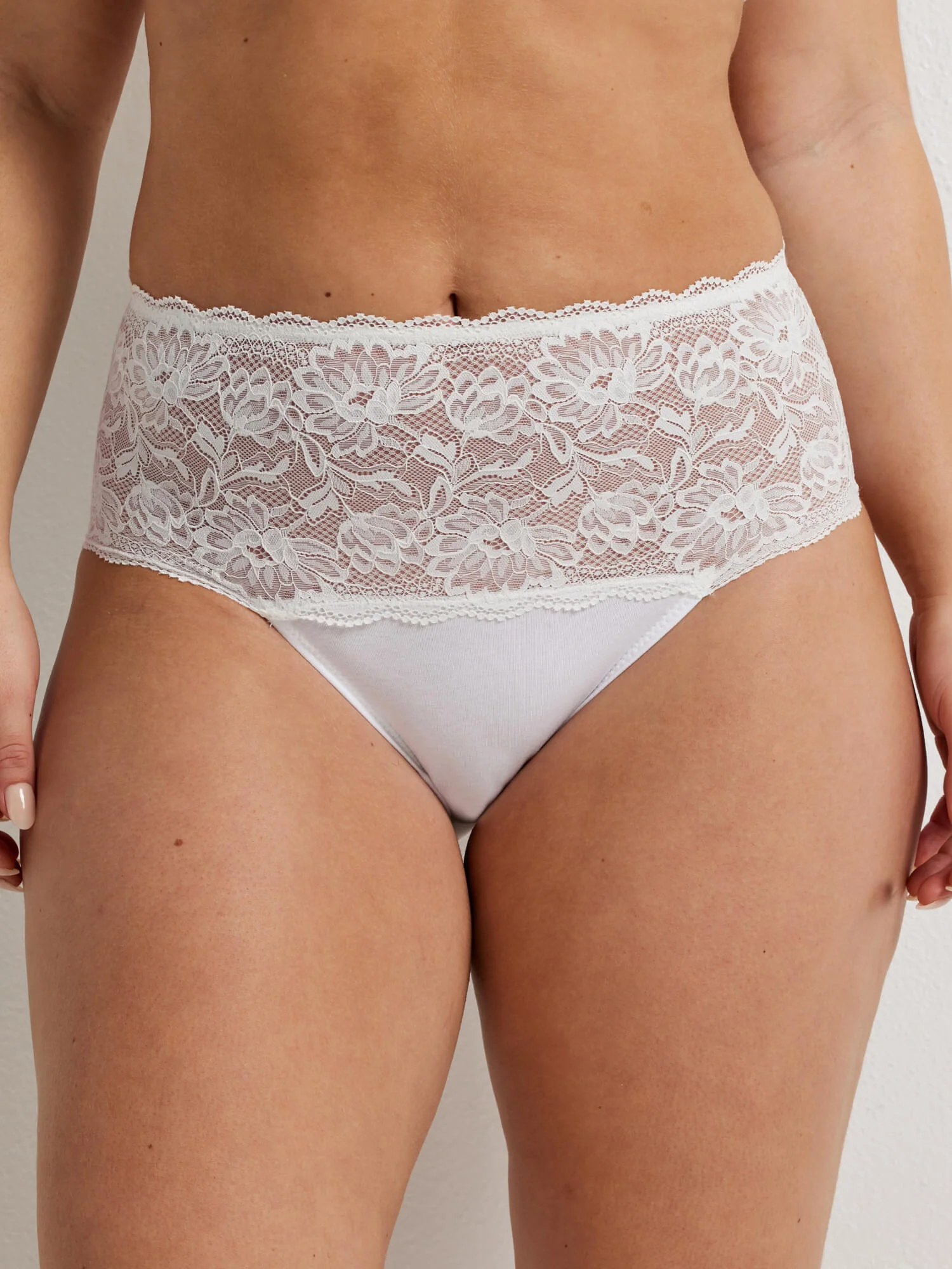 Daily Essentials Cotton & Floral Lace Full Brief (465N) - Image 7